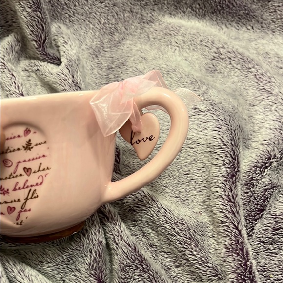 2006, Collectible, Starbucks, Pink Heart Mug with Script Design - Picture 5 of 7